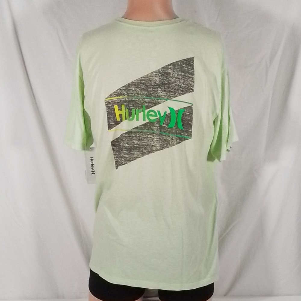 Men's Hurley Everyday Washed One and Only Slashed SS T-Shirt Bright Green-Var Sz